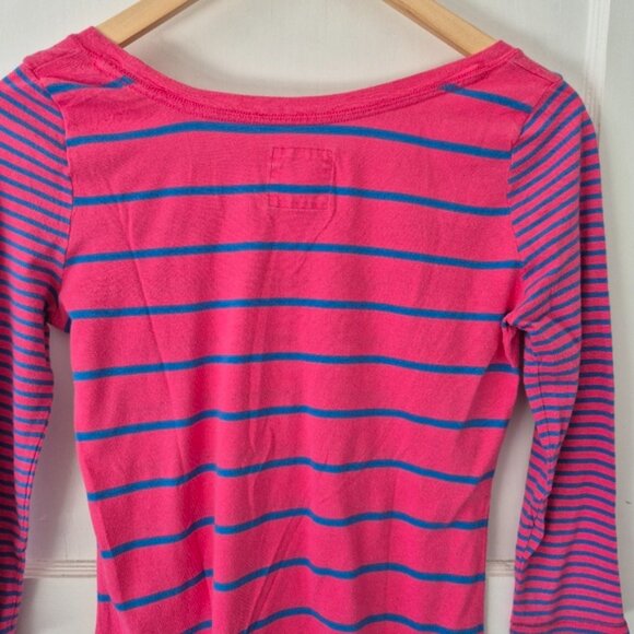 Hollister Y2K Scoop Neck Pink and Blue Striped Top Sz Xs - Picture 6 of 7